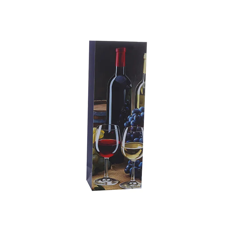 New Premium Red Wine Bag Single Bottle Wine Holder Luxury Printed Handbag Thickened Paper Bag Elegant Design Gift Bag