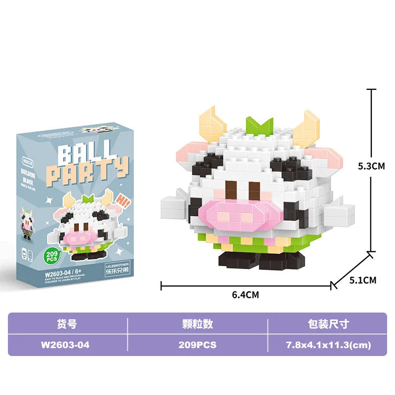 Children Unisex Animal Cartoon Plastic Building Toys
