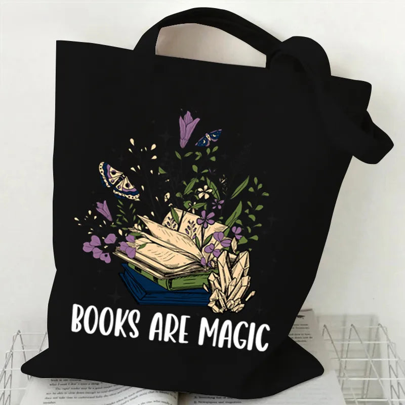 Halloween Printed Canvas Bag Single Shoulder Foldable Handbag Shopping Bag Large Size Square Shape Tote Bag With Double Strap