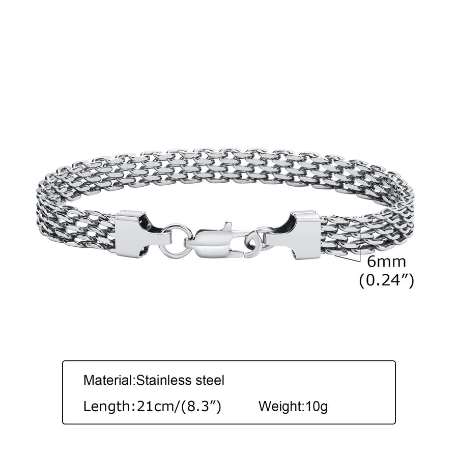 Simple Style Commute Mesh 201 Stainless Steel Plating Braid 18K Gold Plated Men's Bracelets