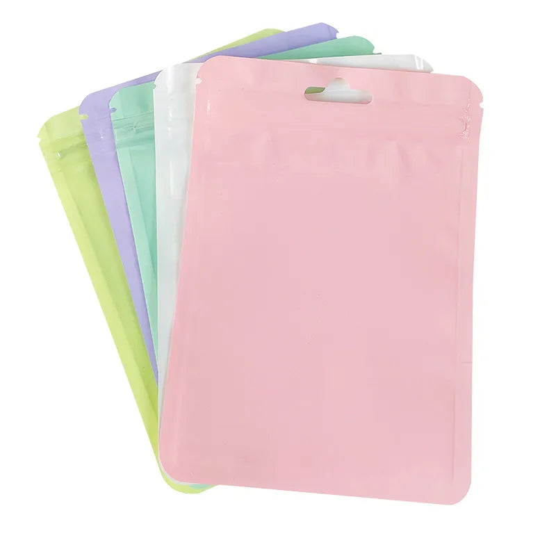 cute solid color plastic jewelry bag gift bag