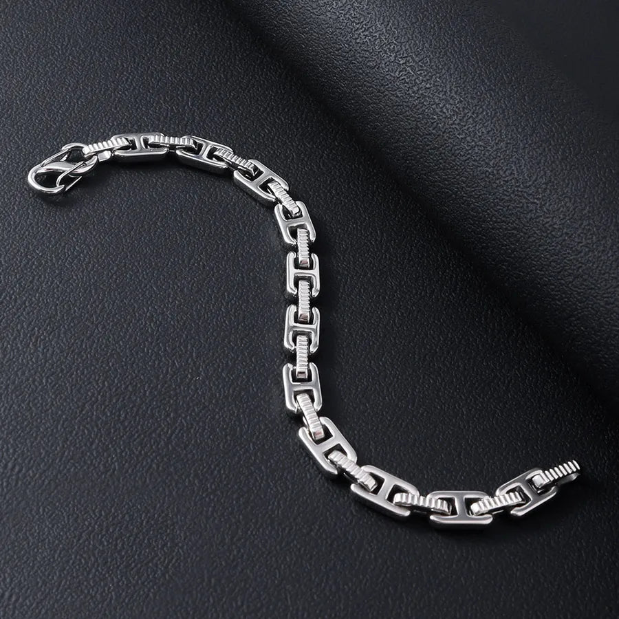Hip-Hop Geometric 201 Stainless Steel Plating Men's Bracelets Men Chain Bracelets