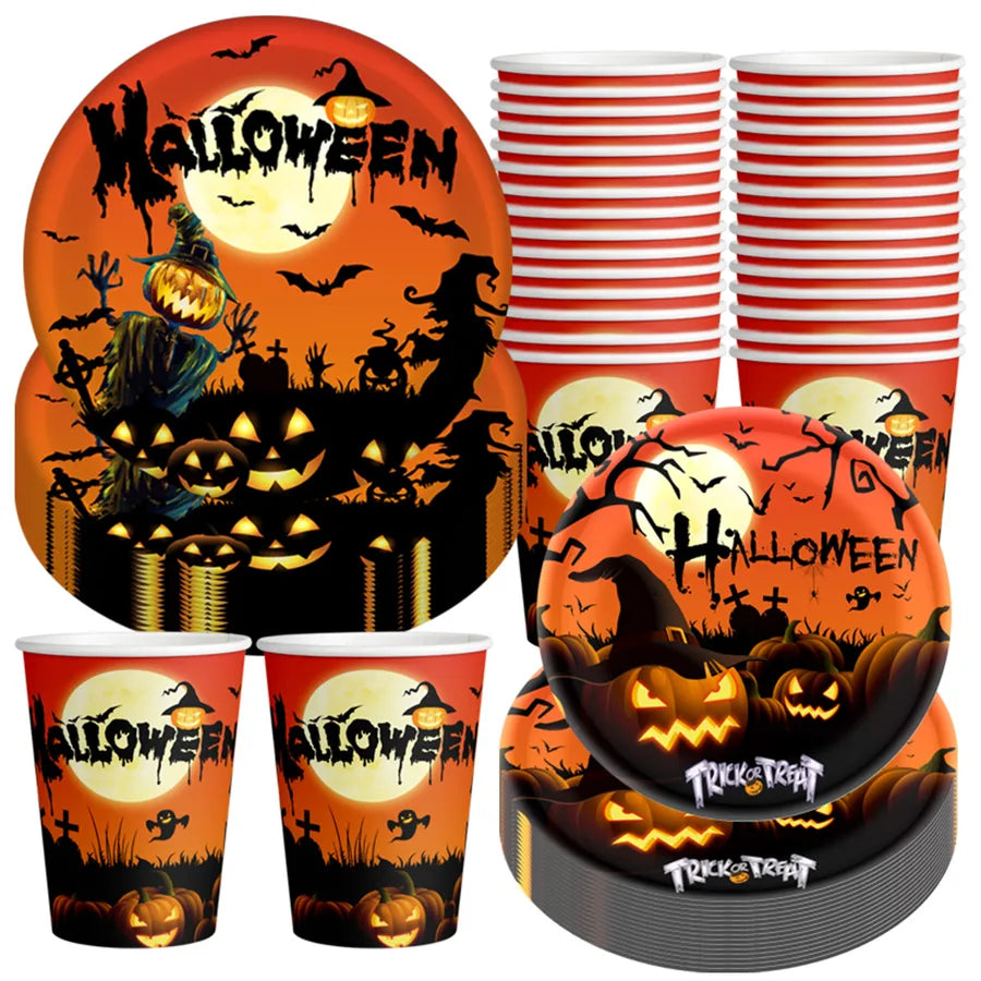 Halloween Cartoon Style Pumpkin Bat 1 Set
