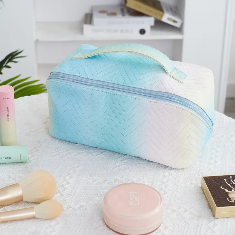 New PU Cosmetic Bag Large Capacity High-end Sense Portable Travel Cosmetic Storage Bag Household Pillow Wash Bag