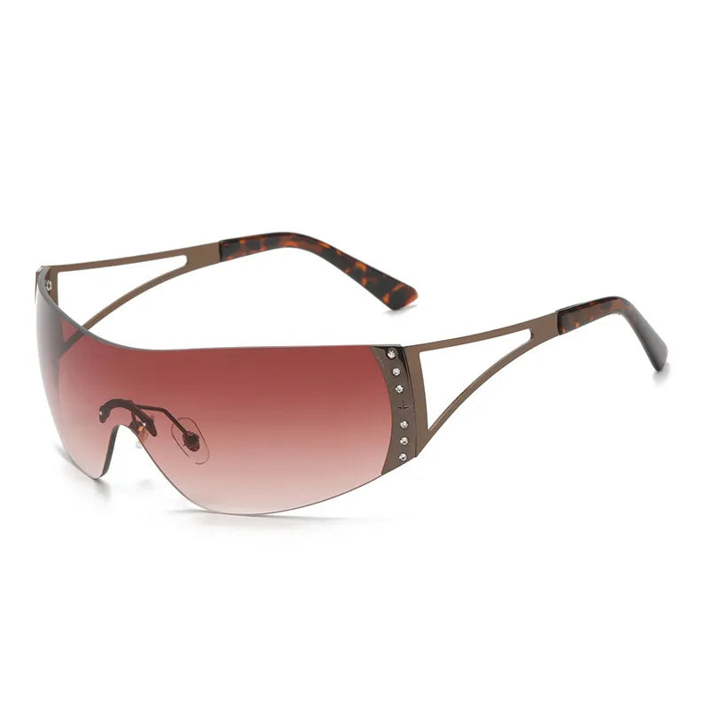 lady solid color ac square frameless women's sunglasses