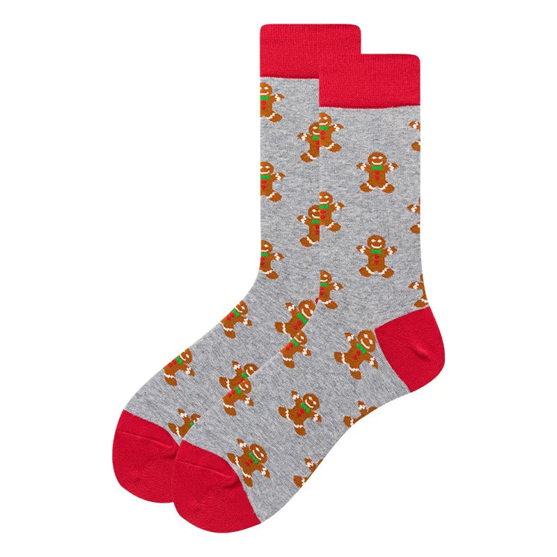 plus size Christmas Stocking  Holiday Mid-barrel Fun Gift Colorful Cotton Long-barrel Christmas Stocking Men's 41-46 Size