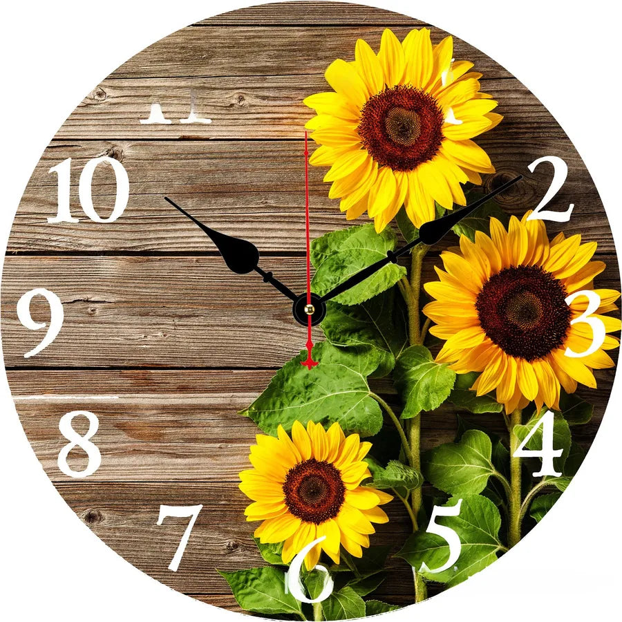 A generation of  wall clock retro simple wooden clock wall hanging decorative round clock creative mute clock