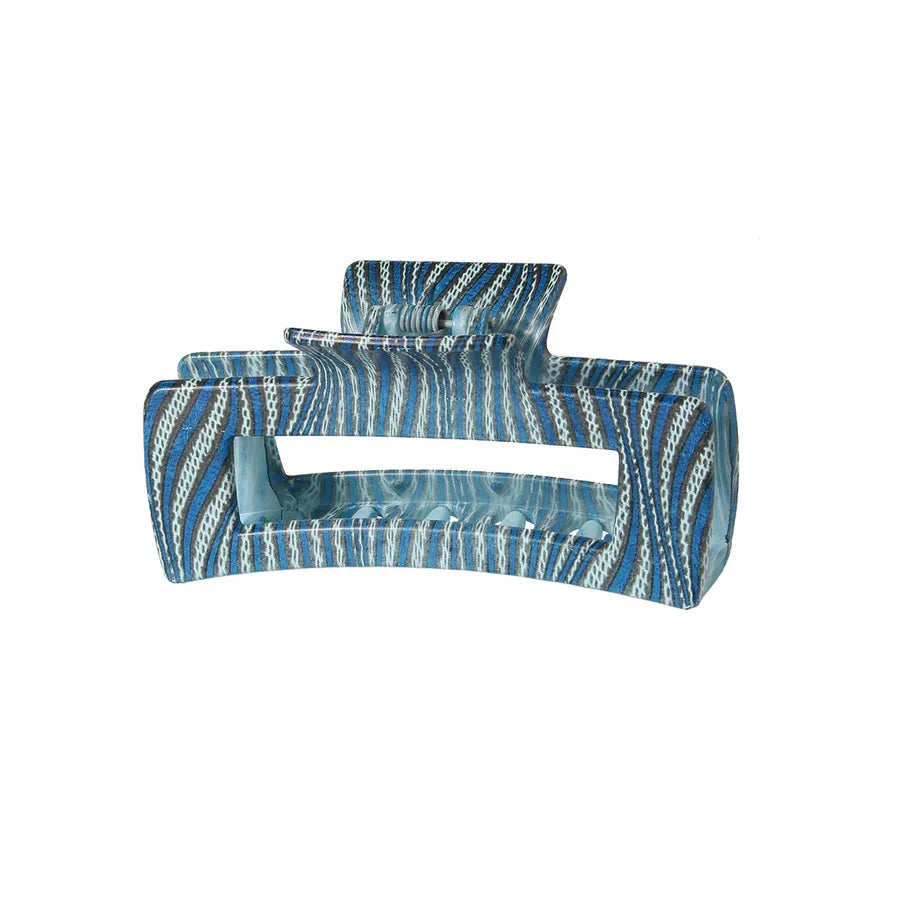 retro artistic stripe leopard plastic resin printing hair claws