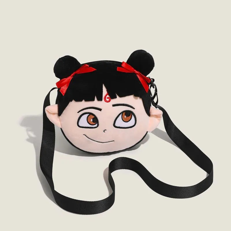 Children's Day Cartoon Animation Nezha Crossbody Bag  New Plush Catch Doll Machine Gift Bag Children's Single
