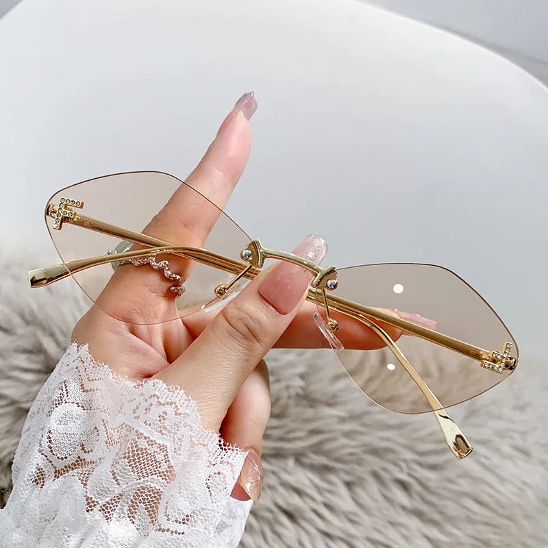 Basic Simple Style Solid Color Ac Special-Shaped Mirror Frameless Women's Sunglasses