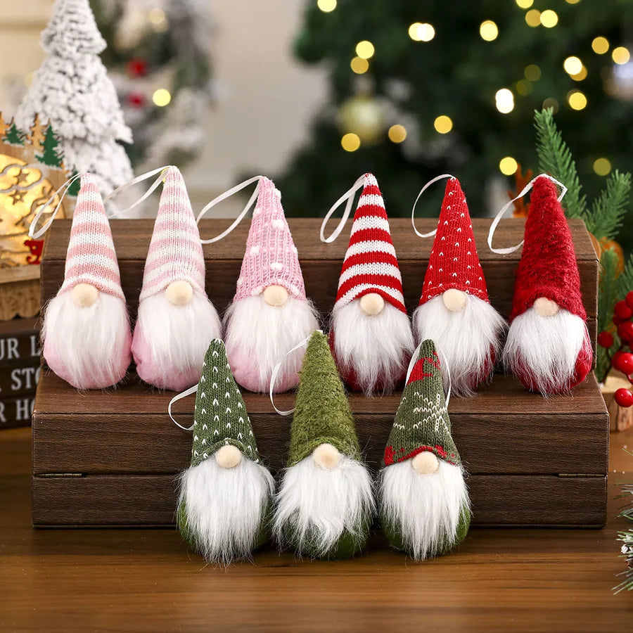 New Christmas Decorations Knitted Red Pendant Faceless Santa Claus Ornament For Christmas Tree American And Cartoon Style
