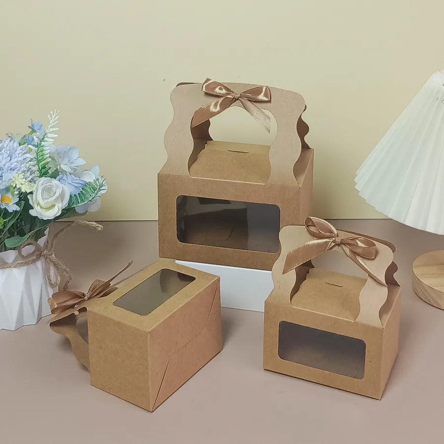 Transparent Window Foldable Handheld Box Creative Paper Box Party Gift Box Chocolate Candy Snack Biscuit Container