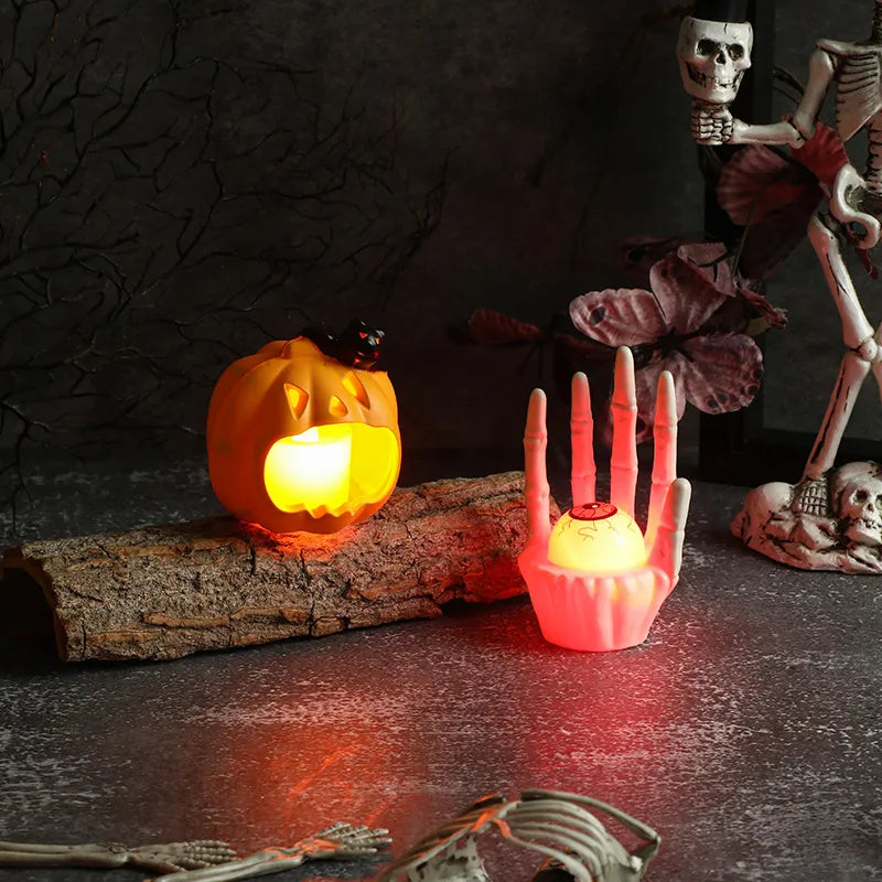 New Halloween Pumpkin Lantern Decoration Skeleton Frame Party Atmosphere Scene Props Festival Decorations Plastic Material
