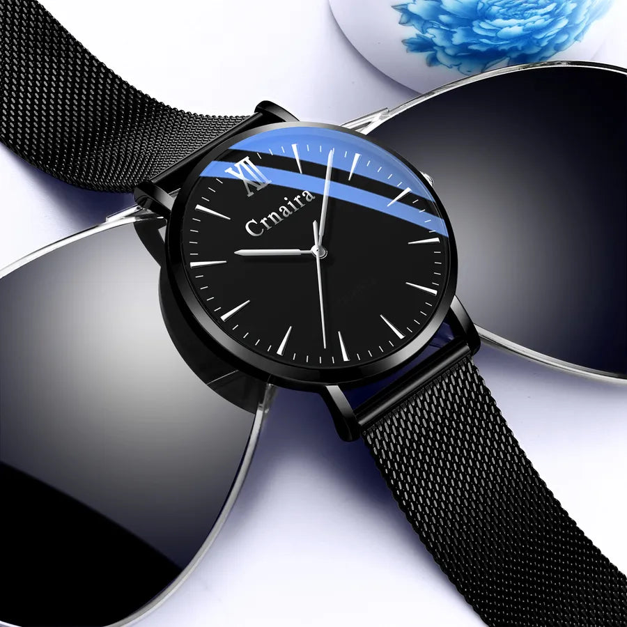 men's ultra-thin quartz waterproof watch