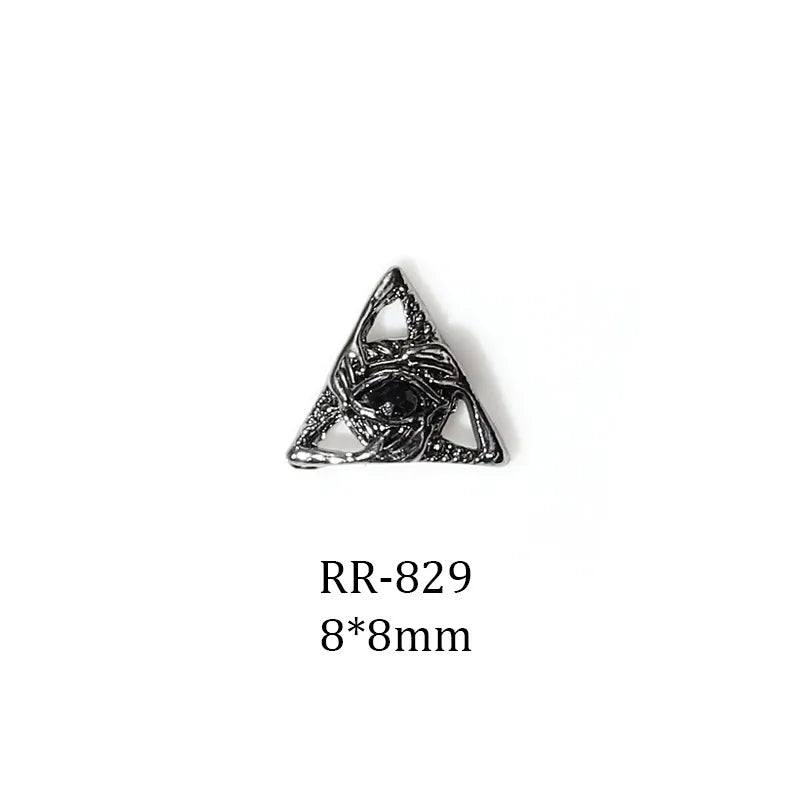 Halloween Dark Series Nail Ornament Three-Dimensional Diamond-Inlaid Cross Love Alloy Nail Accessories Wholesale