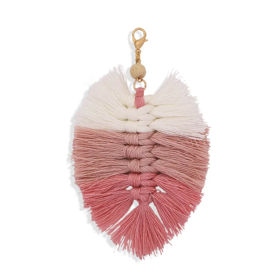 bohemian holiday style new handmade cord woven colorful tassel pendant key chain wholesale