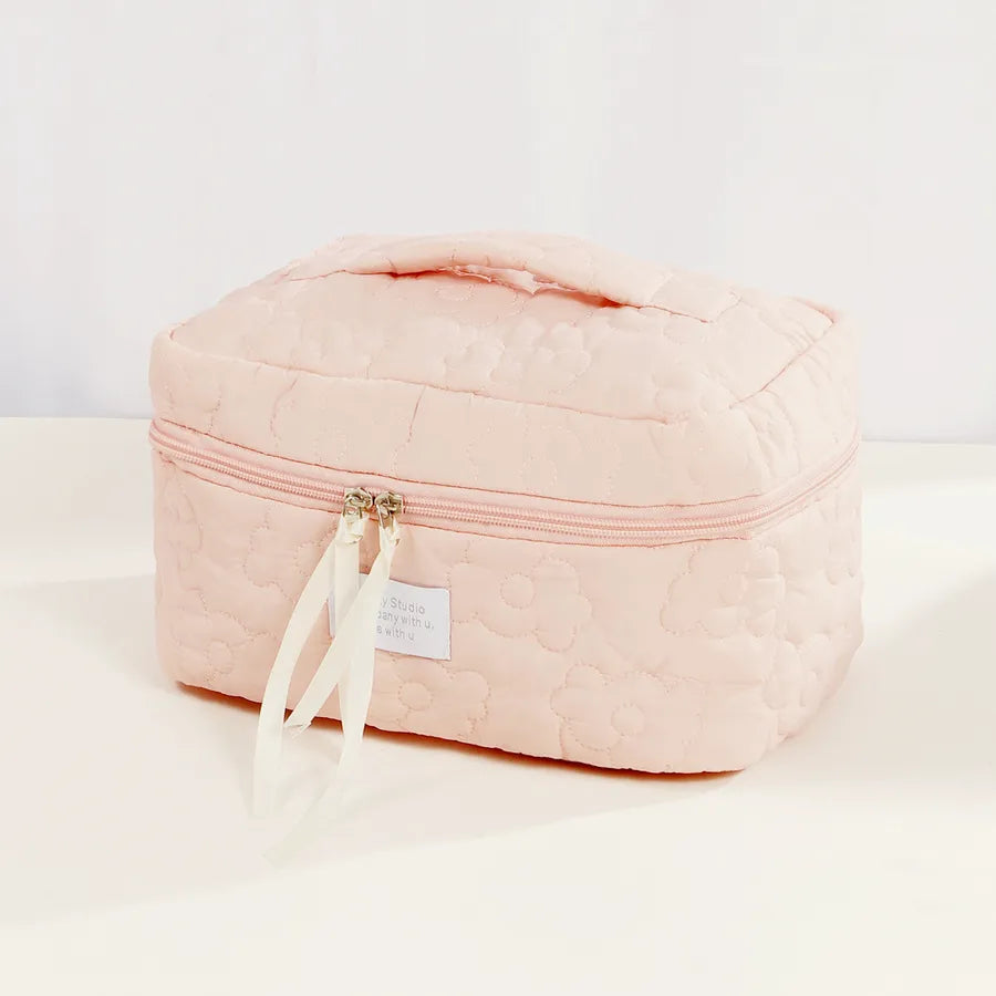 cute flower polyester square makeup bags