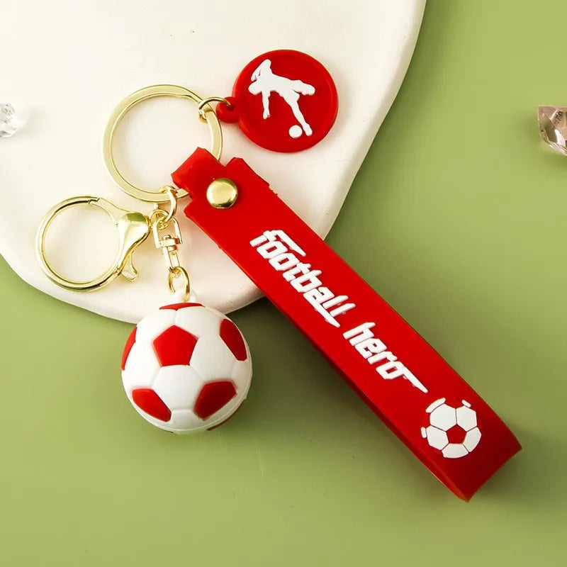 fashion letter football pvc unisex bag pendant keychain 1 piece