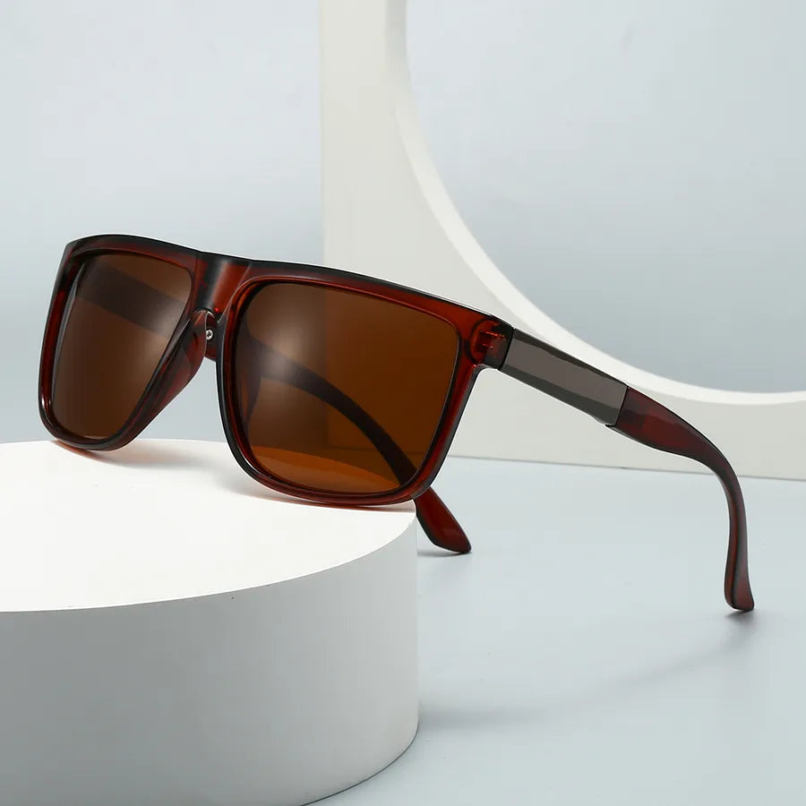 Casual Simple Style Solid Color Pc Gradient Tinted Lenses Square Full Frame Women's Sunglasses