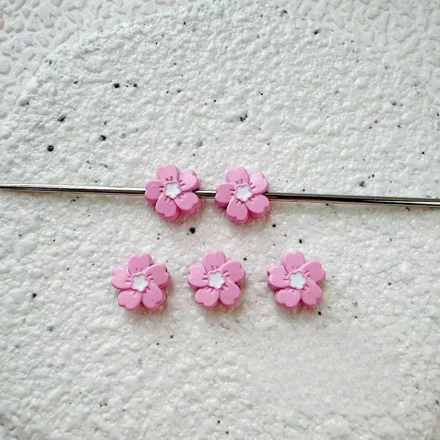 5 Pieces Diameter 3mm Hole Under 1mm Alloy Snowflake Beads
