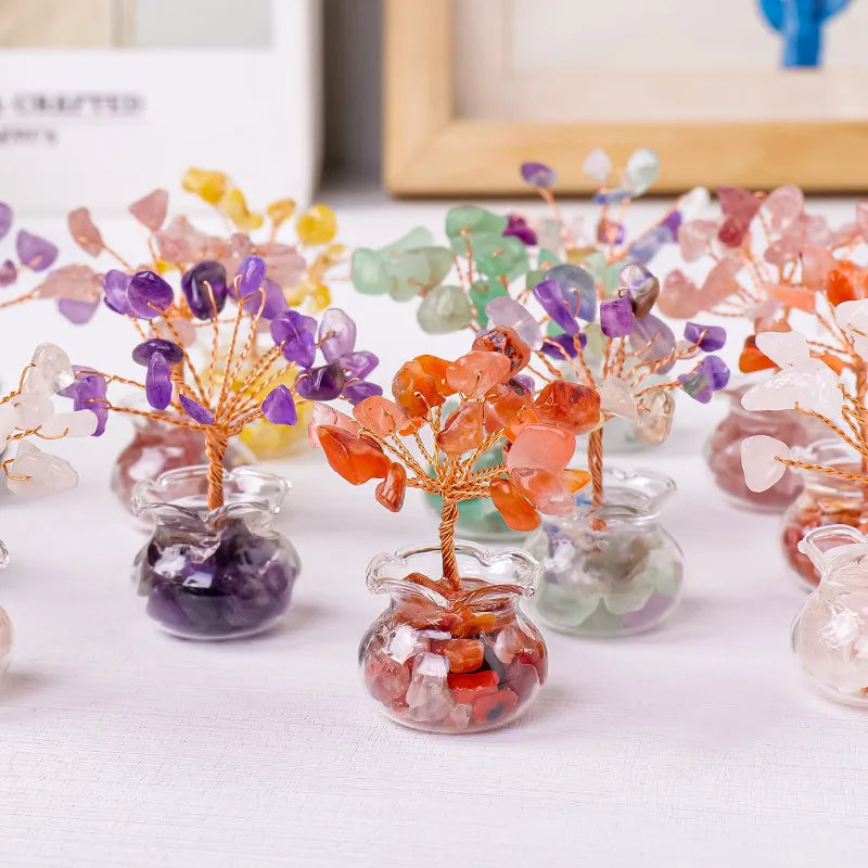 Elegant Tree Crystal Ornaments Artificial Decorations