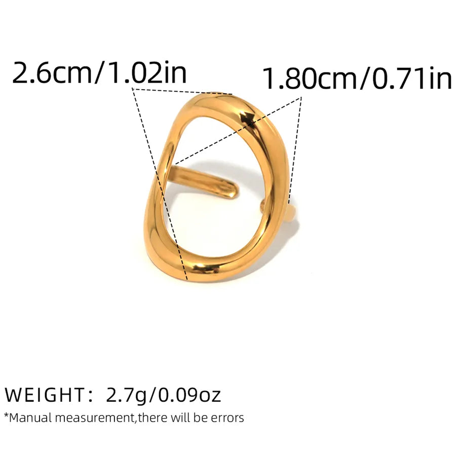 Wholesale Jewelry IG Style Casual Simple Style Geometric 304 Stainless Steel 18K Gold Plated Hollow Out Open Rings