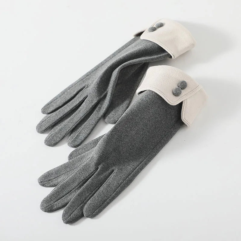 women's fashion solid color velvet polyester gloves 1 pair