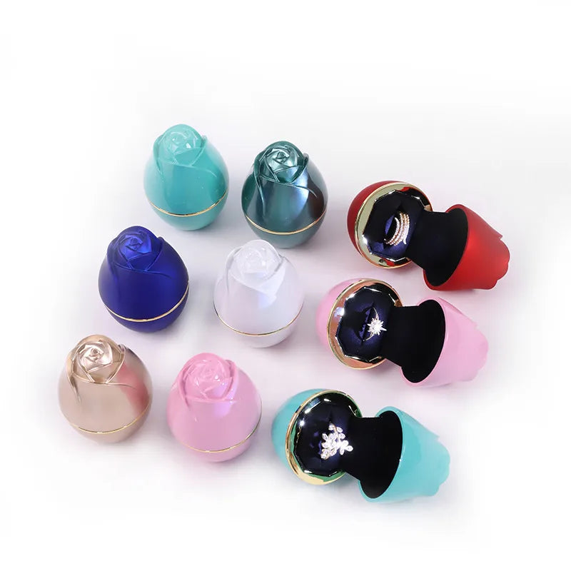 plastic Microfiber Rose Solid Color Jewelry Boxes