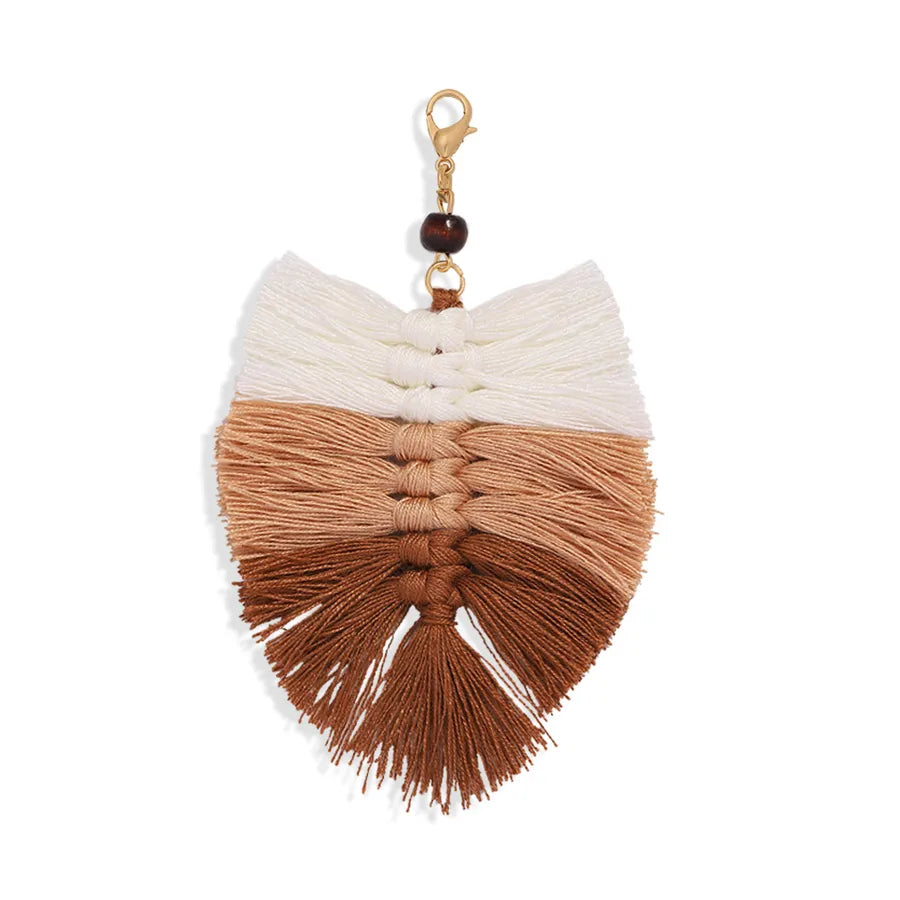 bohemian holiday style new handmade cord woven colorful tassel pendant key chain wholesale