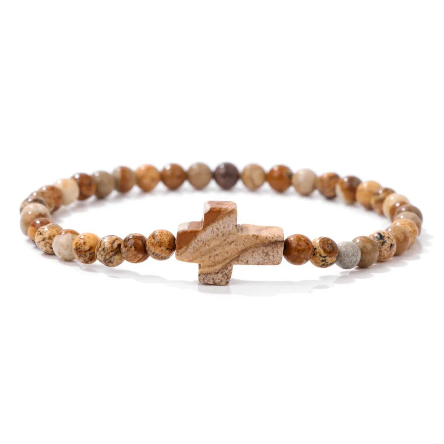 Simple Style Cross natural stone Crystal Bracelets In Bulk