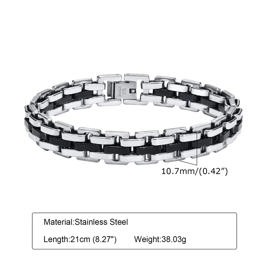 Simple Style Classic Style Color Block 201 Stainless Steel Men's Italian Charm Bracelets Bracelets