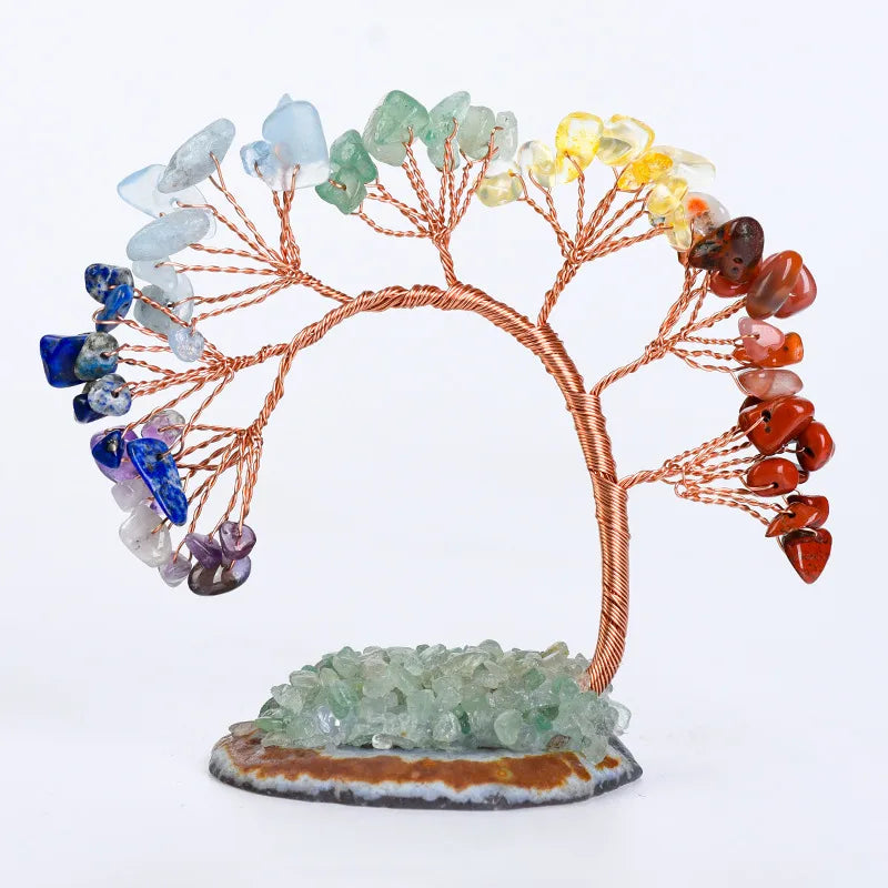 Simple Style Tree natural stone Crystal Copper Ornaments Artificial Decorations