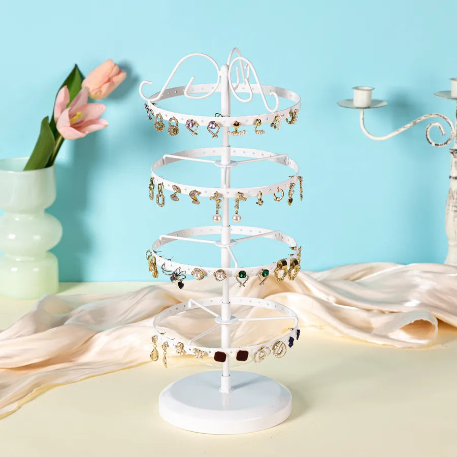 hot 5 Layer 220 Hole Earrings Metal Rotating Earrings Storage Box, Exquisite Jewelry Display Stand