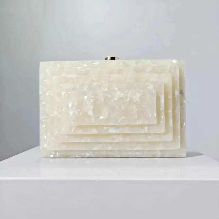 Summer  Direct Sales Dinner Bag Retro  Splicing Package Trendy Acrylic Shoulder Chain Bag for Women