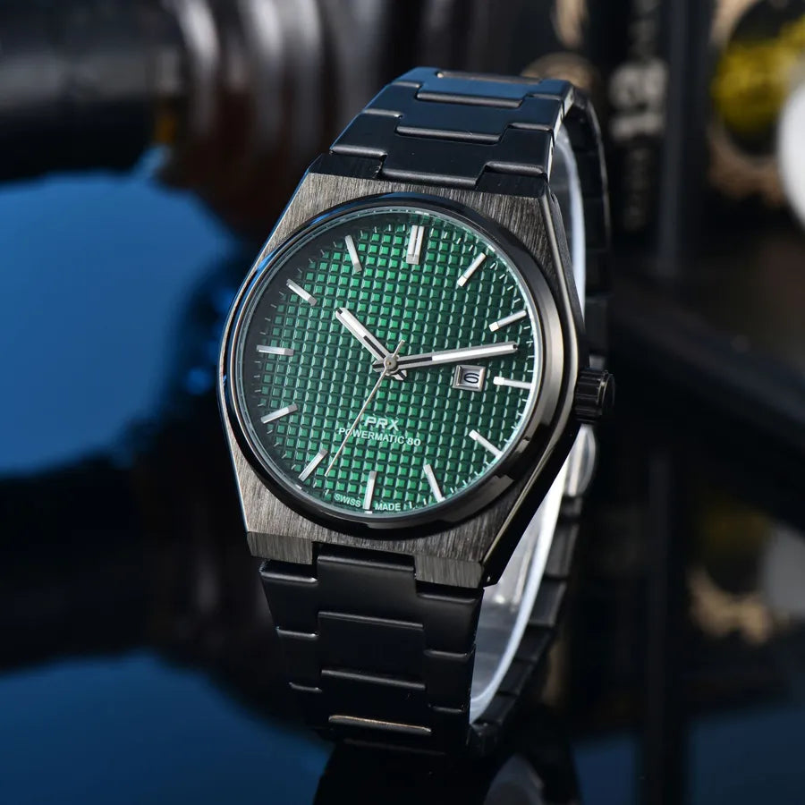 Business Classic Style Color Block Solid Color Horseshoe Buckle Quartz Men's Watches