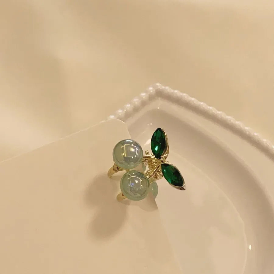 Cute Sweet Women's Cherry Imitation Pearl Hair Claws