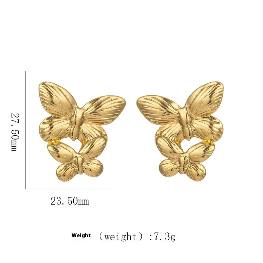 1 Pair Elegant Modern Style Geometric Plating Titanium Steel Ear Studs