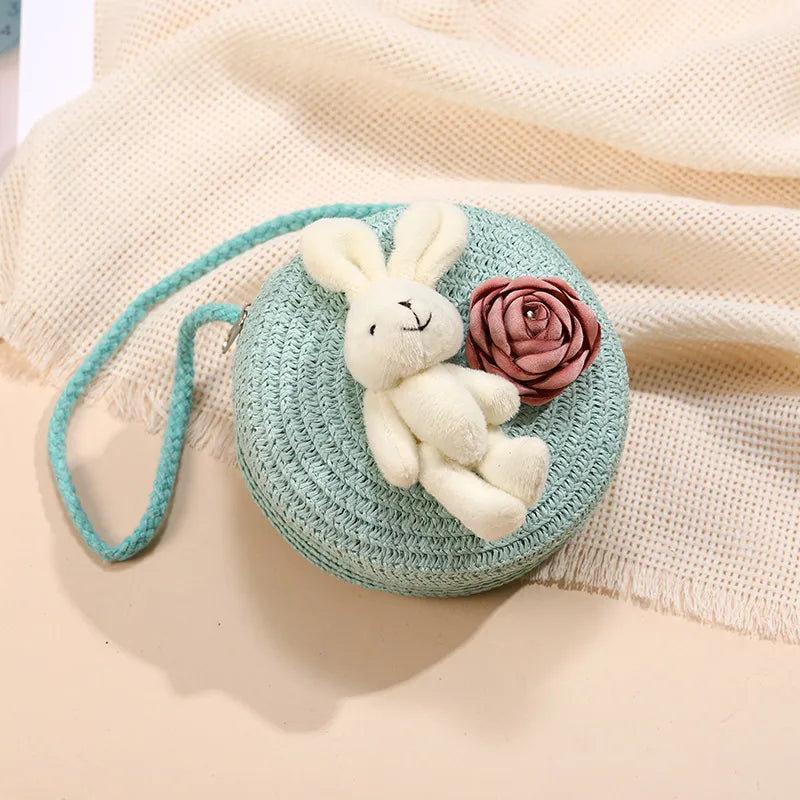 Straw Island Beach Woven Bag Women  New Popular Bag Seaside Straw Bag Cute Kid's Messenger Bag