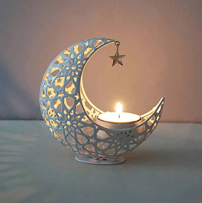 Simple Style Star Moon Iron candlestick Artificial Decorations