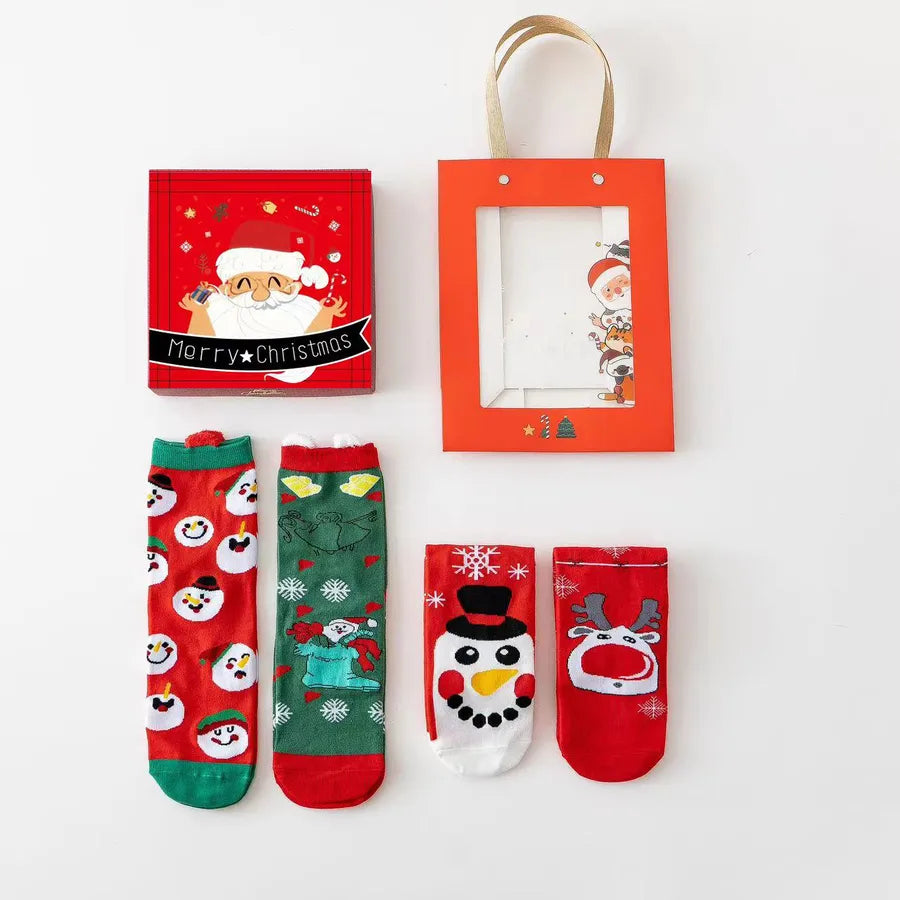 Christmas Simple Style Classic Style Women's Color Block Cotton Ankle Socks 1 Set