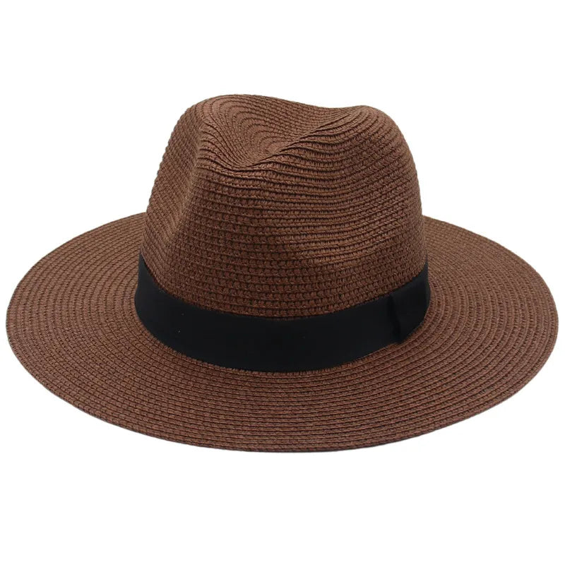 Unisex Vacation Classic Style Solid Color Big Eaves Straw Hat