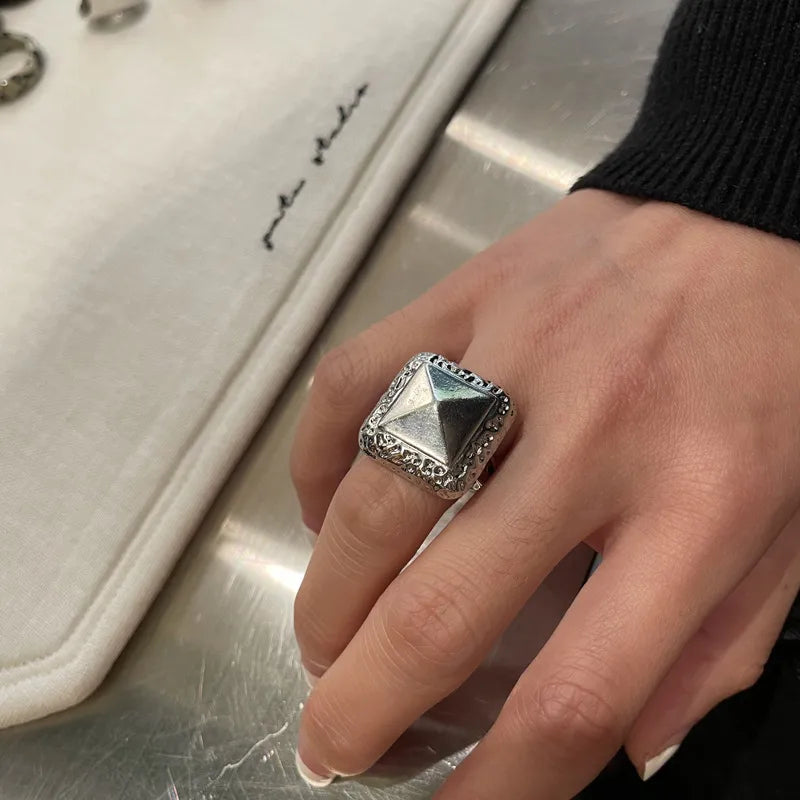 Retro Classic Style Geometric natural stone Open Rings Rings In Bulk
