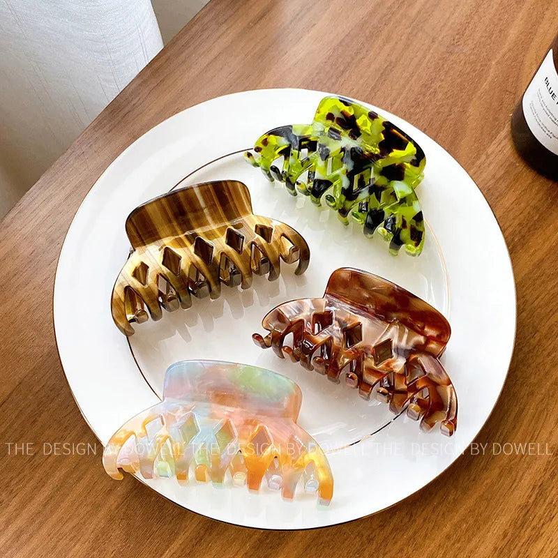 Dove Vintage French Acetate Hair Clip Hollow Out Luxury Shark Clamp Stylish Hair Accessories For Women Elegant Hairpin Headwear