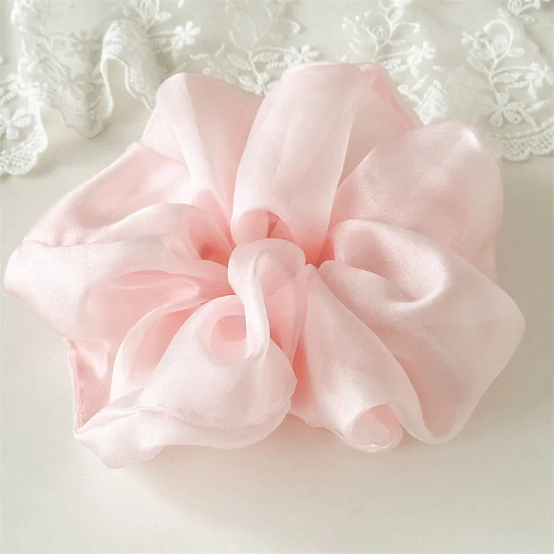 Elegant Lady Simple Style Women's Solid Color Gauze Hair Tie