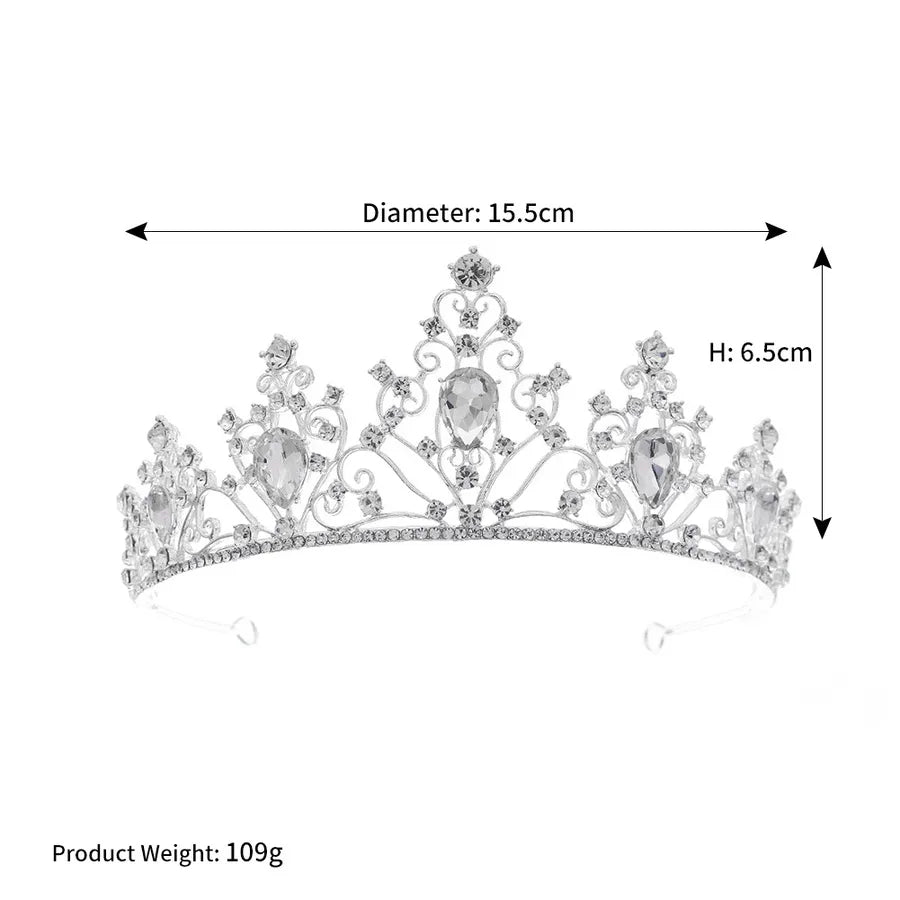 classic alloy hollow water drop  bride crown