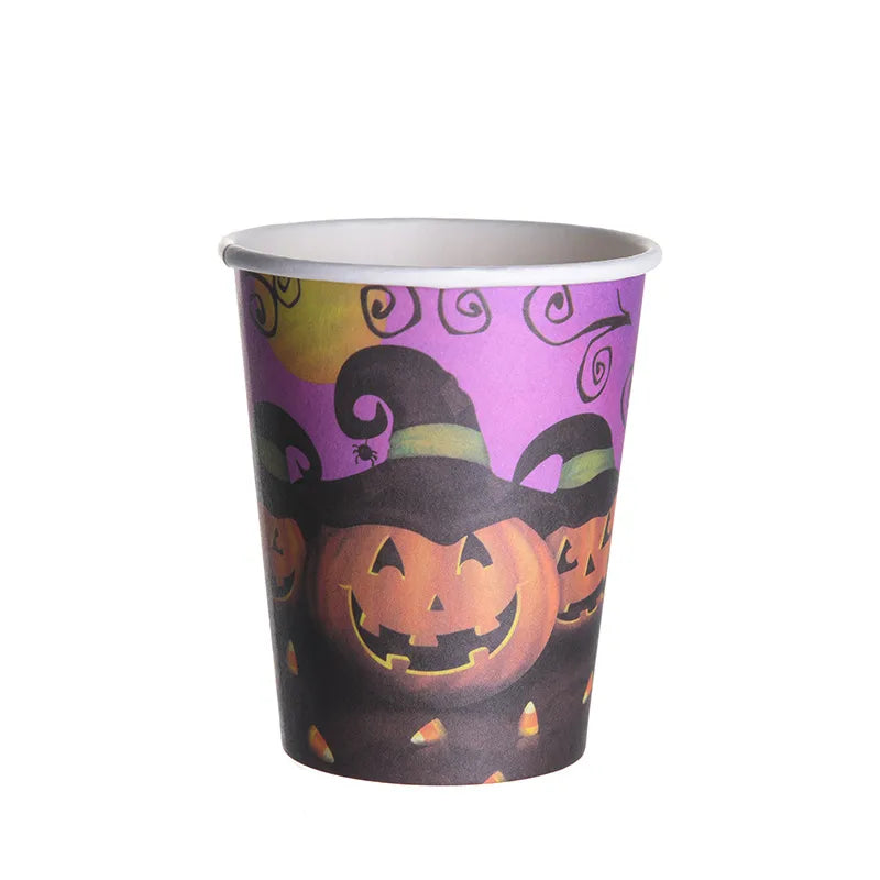 halloween simple style pumpkin spider paper festival tableware