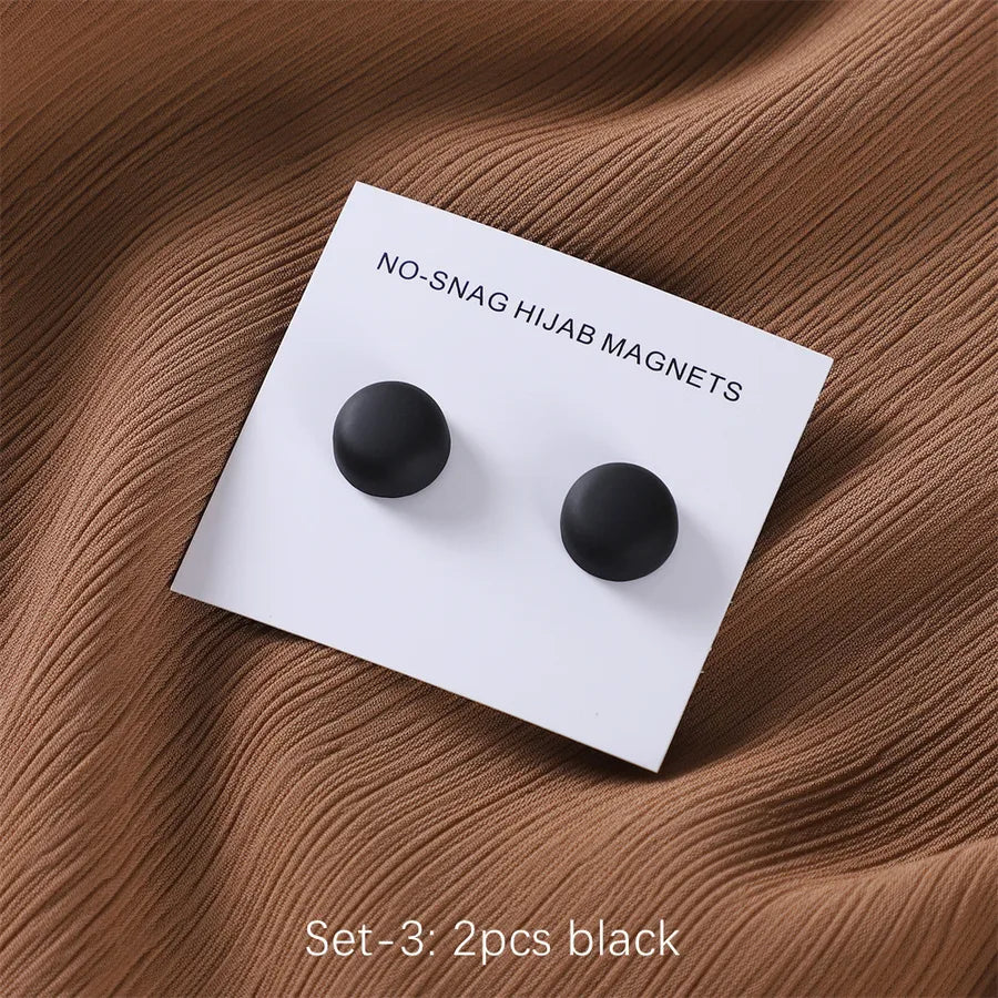matte strong magnetic buckle women's round cufflinks scarf buckle 1 set
