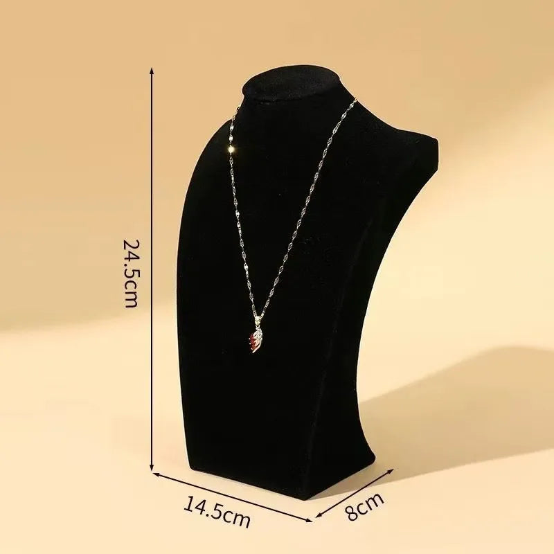 Modern Simplicity Jewelry Necklace Display Stand Counter Display Props Mannequin Pendant Holder Velvet Leather Material