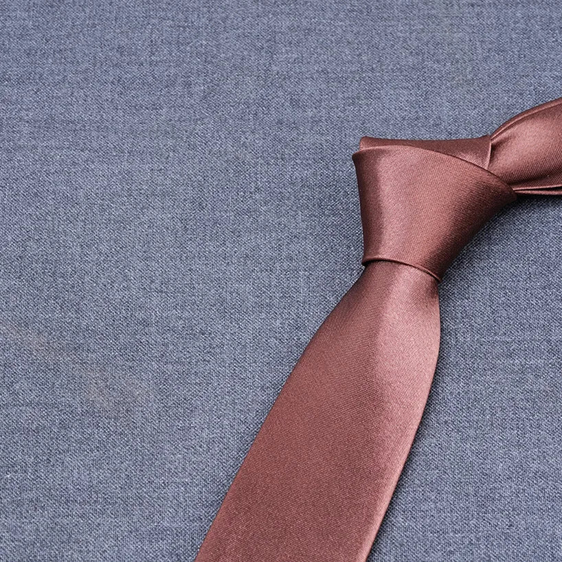 formal solid color polyester satin unisex tie