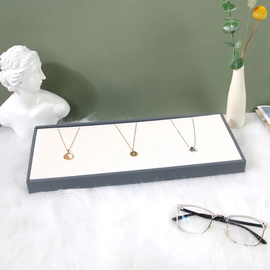 High-End Jewelry Display Stand Necklace Earring Ring Holder Pu Leather Jewelry Showcase Photography Props Jewelry Tray